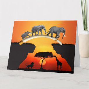 DIE AFRIKANISCHE ELEFANTENFAMILIE KARTE