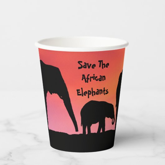 Die afrikanischen Elefanten gerettet Pappbecher (Vorderseite)