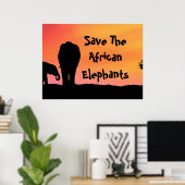 Die afrikanischen Elefanten gerettet Poster (Heimbüro)