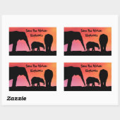 Die afrikanischen Elefanten gerettet Rechteckiger Aufkleber (Blatt)