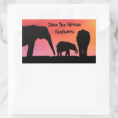 Die afrikanischen Elefanten gerettet Rechteckiger Aufkleber (Tasche)