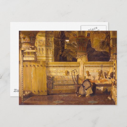 Die ägyptische Witwe, Alma-Tadema Postkarte (Vorne/Hinten)