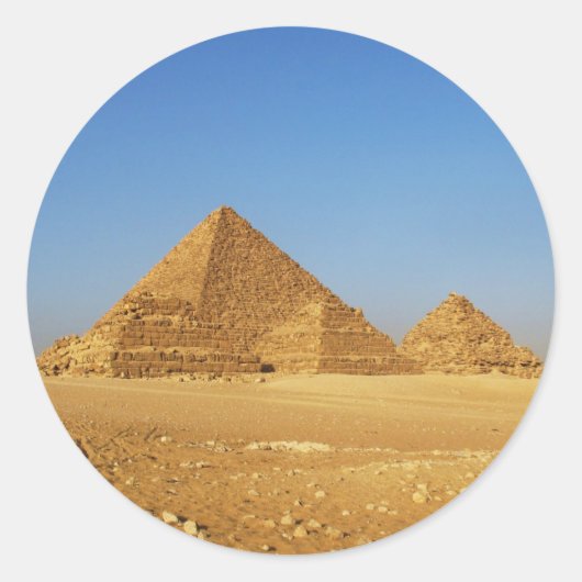 Die ägyptischen Pyramiden Runder Aufkleber (Vorderseite)