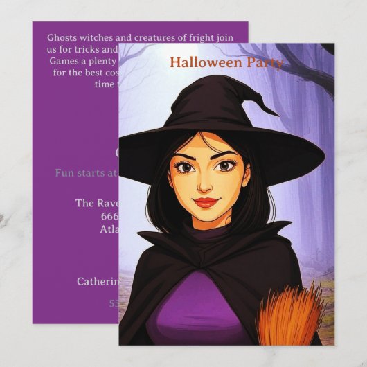 Die AI Friendly Hexe Einladung (Vorne/Hinten)