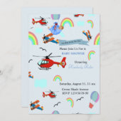 Die Aircraft-Babydusche Einladung (Vorne/Hinten)