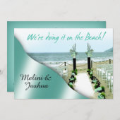 Die Aisle Aqua Lucite Green Beach Hochzeit Einladung (Vorne/Hinten)