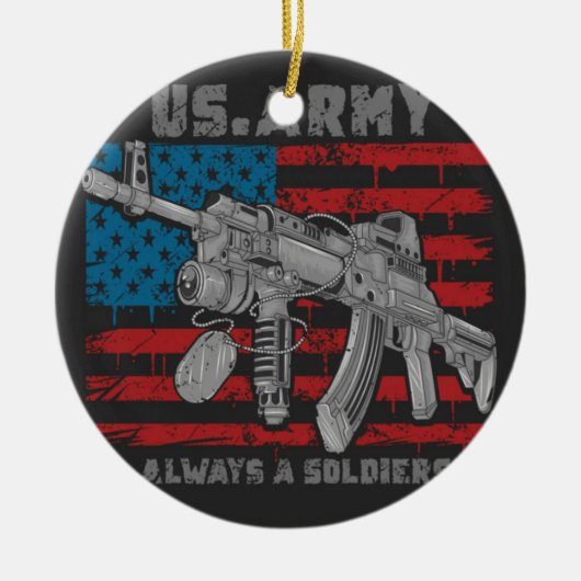 DIE AK47-MASCHINE-GUN KERAMIK ORNAMENT (Vorne)