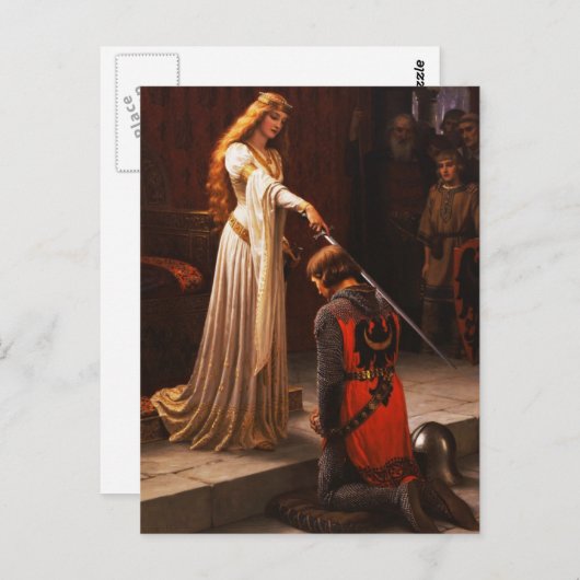 Die Akkolade Edmund Blair Leighton Postkarte (Vorne/Hinten)