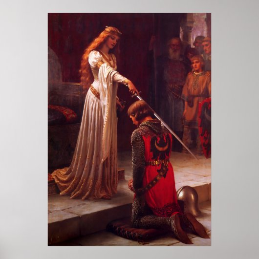 Die Akkolade von Edmund Blair Leighton Poster (Vorne)