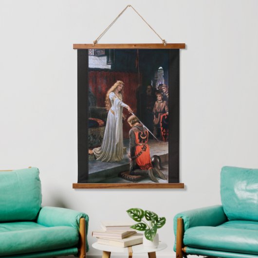 Die Akkolade von Edmund Blair Leighton Wandteppich Mit Holzrahmen (Wohnzimmer)