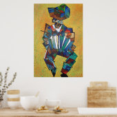 Die akkordionistische Kunst des Kubismus Poster (Küche)