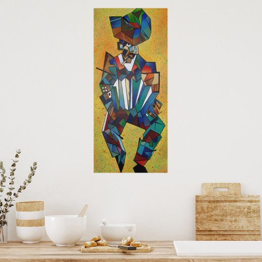 Die akkordionistische Kunst des Kubismus Poster (Küche)