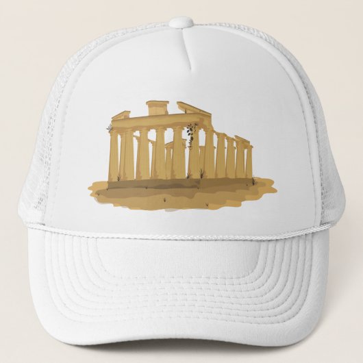 Die Akropolis des Athener Cartoon Truckerkappe (Vorderseite)