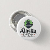 Die Alaska-Katzen-Café “Purr, Sip, Repeat” Button (Vorne & Hinten)