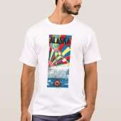 Die Alaska-Linie Dampfer-Plakat T-Shirt (Vorderseite)