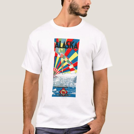 Die Alaska-Linie Dampfer-Plakat T-Shirt (Vorderseite)