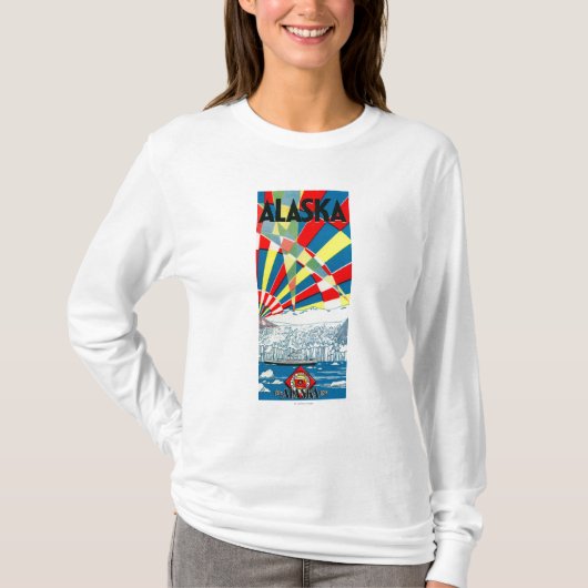 Die Alaska-Linie Dampfer-Plakat T-Shirt (Vorderseite)