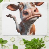 Die Alberne Kuh - "Ernsthaft?" Funny Quote Design Geschirrtuch (Gefaltet)