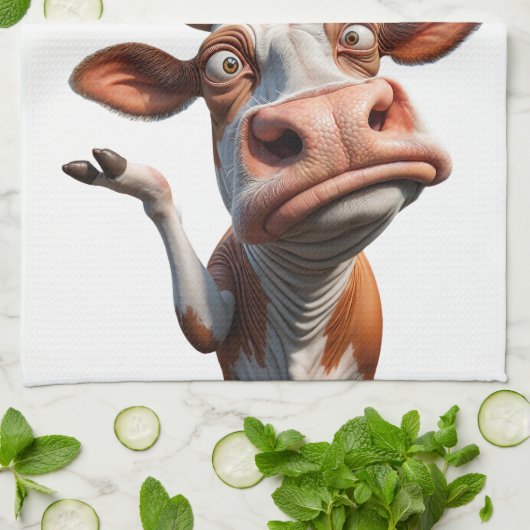 Die Alberne Kuh - "Ernsthaft?" Funny Quote Design Geschirrtuch (Gefaltet)