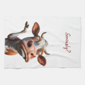 Die Alberne Kuh - "Ernsthaft?" Funny Quote Design Geschirrtuch (Horizontal)