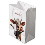 Die Alberne Kuh - "Ernsthaft?" Funny Quote Design Mittlere Geschenktüte (Vorderseite Schrägansicht)