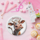 Die Alberne Kuh - "Ernsthaft?" Funny Quote Design Pappteller (Party)