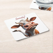 Die Alberne Kuh - "Ernsthaft?" Funny Quote Design Rechteckiger Pappuntersetzer (angewinkelt)