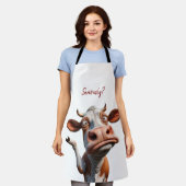 Die Alberne Kuh - "Ernsthaft?" Funny Quote Design Schürze (Getragen)