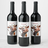 Die Alberne Kuh - "Ernsthaft?" Funny Quote Design Weinetikett (Flaschen)