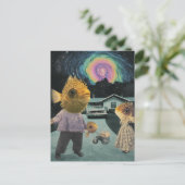 Die Alberne Surreal Fish Family Postkarte (Stehend Vorderseite)