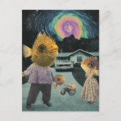 Die Alberne Surreal Fish Family Postkarte (Vorderseite)