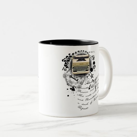 Die Alchimie des Schreibens Zweifarbige Tasse (VorderseiteRechts)