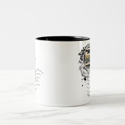 Die Alchimie des Schreibens Zweifarbige Tasse (Mittel)