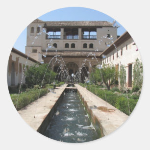 Die Alhambra Runder Aufkleber