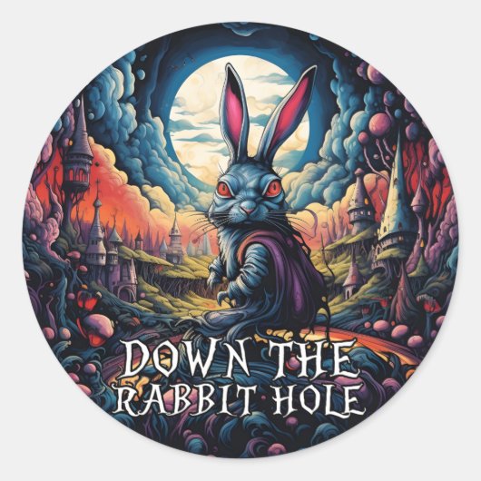 Die Alice im Wunderland des Kaninchenloch Runder Aufkleber (Vorderseite)