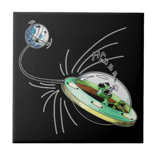 Die Alien des Weltraums, den Mond zu stehlen Fliese