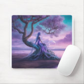 Die Alien, die zur Erde fliegt (unter einem Baum) Mousepad (Mit Mouse)