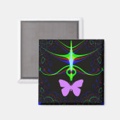 Die Alien trifft den Schmetterling.... Magnet (Vorderseite/Rückseite)