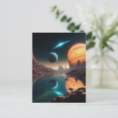 Die Alien Wasserexoplanetlandschaft ist ein b Postkarte (Stehend Vorderseite)