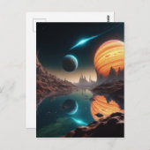 Die Alien Wasserexoplanetlandschaft ist ein b Postkarte (Vorne/Hinten)