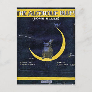 Die alkoholische Blues Postkarte