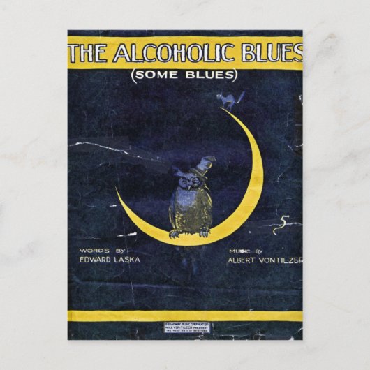 Die alkoholische Blues Postkarte (Vorderseite)
