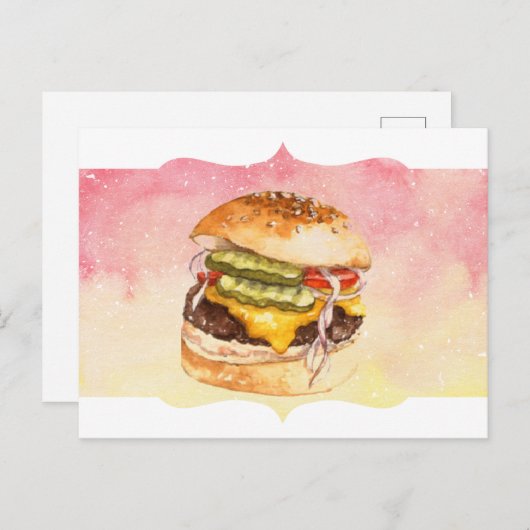 Die Alles Burger Wasserfarbenpostkarte Postkarte (Vorne/Hinten)