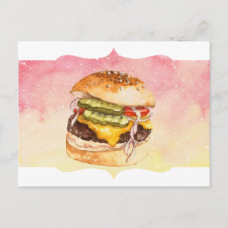 Die Alles Burger Wasserfarbenpostkarte Postkarte