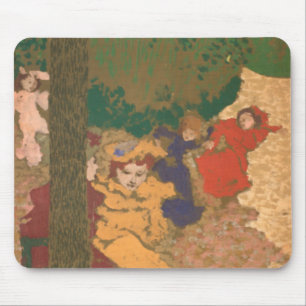 Die allgemeinen Gärten: Junge Mädchen-Spielen Mousepad