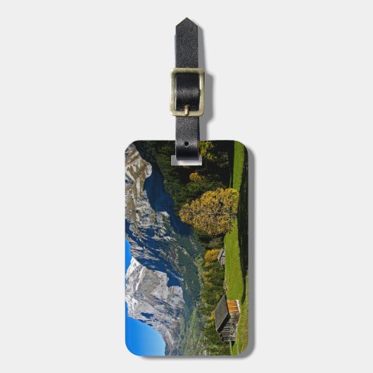 Die Alpen, die Schweiz Gepäckanhänger (Vorderseite vertikal)