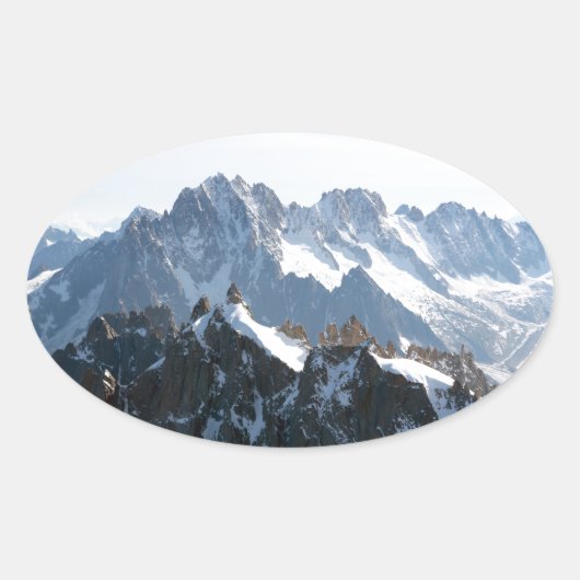 Die Alpen - großartig! Ovaler Aufkleber (Vorderseite)