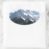 Die Alpen - großartig! Ovaler Aufkleber (Tasche)