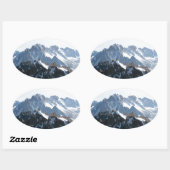 Die Alpen - prächtig! Ovaler Aufkleber (Blatt)