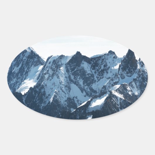 Die Alpen - prächtig! Ovaler Aufkleber (Vorderseite)